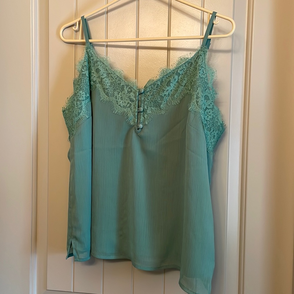 Green Lace Tank Top